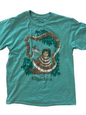 Disney THE JUNGLE BOOK Graphic Tee T-Shirt MOWGLI Kaa GREEN Size Medium